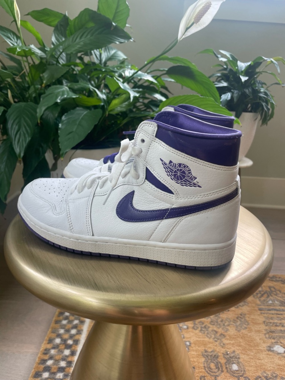 Nike Air Jordan w COA 1 Retro High OG Court Purple Women’s Sz 10 CD0461-151 - Picture 3 of 11